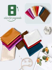 1pc White Satin Fabric Sold By The Meter, Silky Satin Fabric 150cm, Satin Fabric For Wedding Decoration, DIY Crafts, Tablecloth, Napkin, Bridal Dress, Sewing - White - View 3