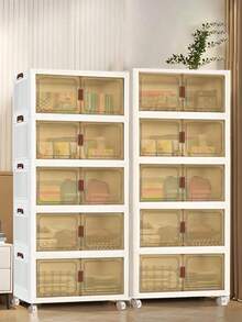 1/2/3/4/5layers  Foldable Storage Bin - Large Capacity, Stackable Organizer For Clothes, Toys, Books & More - Easy Setup, No Assembly Required - For Home Organization - Suitable For Bedroom & Living Room - Great Gift For Housewarming - trắng - Xem 12