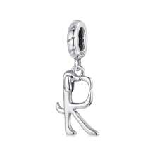 1 PC 925 Sterling Silver Cute Dachshund Shaped Letter Charm Pendant For Charm Bracelet, Alphabet Initial Beads Jewelry