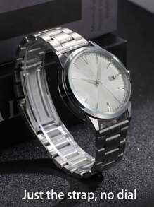 Stainless Steel Five Bead Watch Band Lightweight Replacement Strap For Men Compatible With 12mm 14mm 16mm 18mm 20mm 22mm 24mm Watch Sizes,