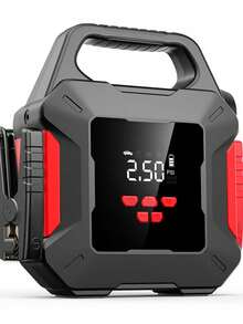 12V Car Battery Jump Starter With Air Compressor, 4000A Peak Car Battery Charger, Car Starter With Air Compressor (Up To 2.64 Gallons Of Gasoline Or 2.25 Gallons Of ), With Emergency LED Lights, Power Bank, Leather Storage Bag - Multicolor - View 5