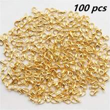 100pcs Gold-Plated Stainless Steel Lobster Clasp Suitable For Bracelets, Necklaces, Chains, DIY Jewelry Making Accessories
