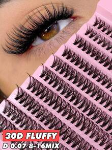 ICHICKISS 200 Pcs Eyelashes Set, 10D - 100D, D Curl, Mixed Length 8-16mm, Natural & Fluffy, 0.07mm Lightweight Reusable Lashes For Holiday And Party - D - 查看 1