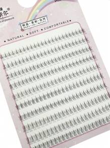 240pcs Transparent Stem Volume Fan Lash Extensions For Beginners, Natural Slouchy Single Cluster A-Type Segmented Single Cluster Small Flare Down Lash
