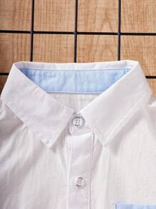 Top Polo Casual Estilo Escolar com Estampa de Dinossauro Fofa para Meninos, Top de Manga Curta Branca para Meninos, Novos Lançamentos de Verão