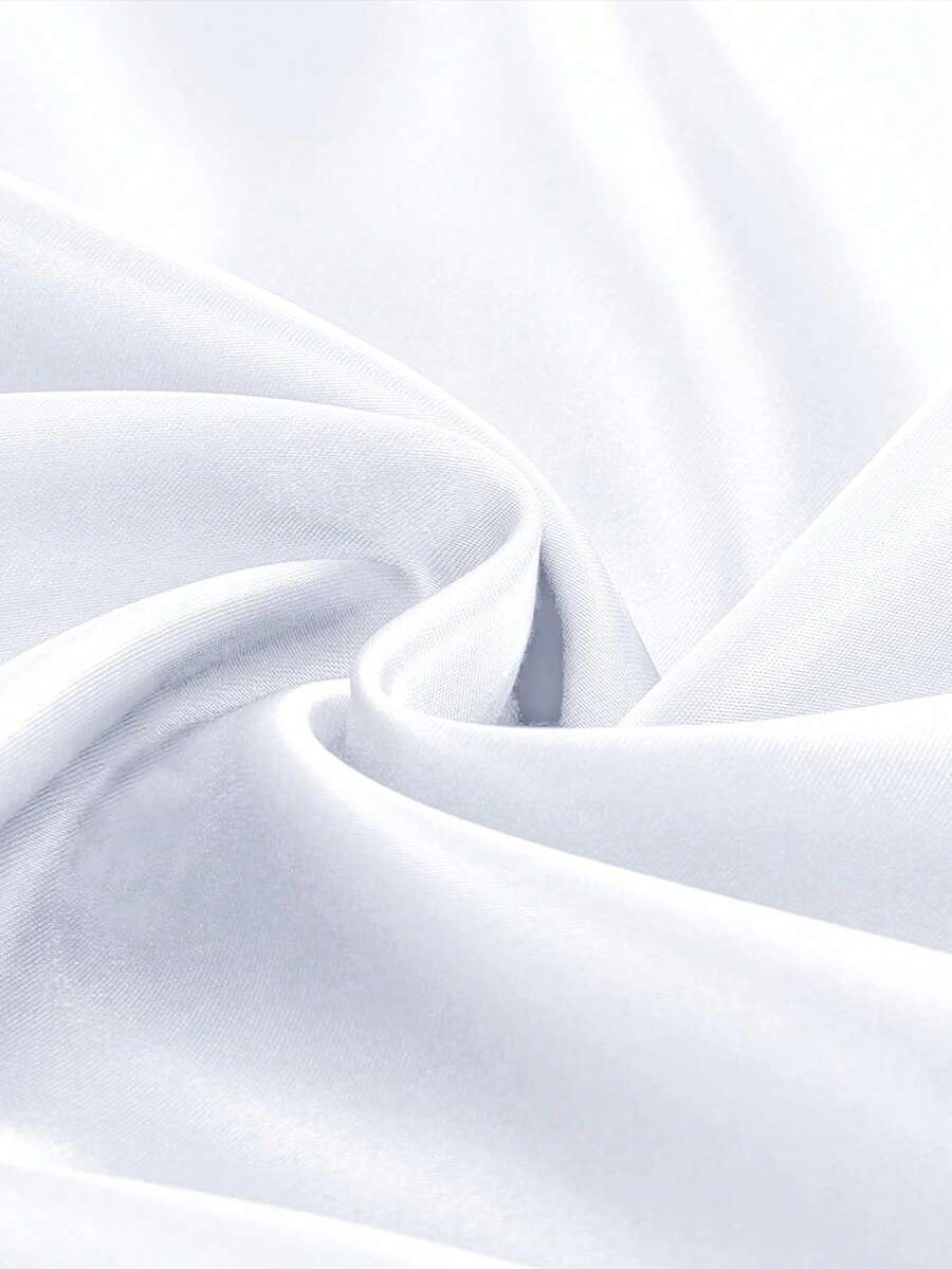 1pc White Satin Fabric Sold By The Meter, Silky Satin Fabric 150cm, Satin Fabric For Wedding Decoration, DIY Crafts, Tablecloth, Napkin, Bridal Dress, Sewing - White - View 1