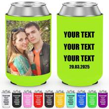 Customizable Beer Sleeves, Personalized With Logo, Name, Photo, Font, Ideal For Parties, Gatherings, Home, Travel, Custom Beverage Bottle Coolers With Initial Text Letter Combination Design, Fun Birthday, Wedding, Party Gifts (Non-Food Contact)