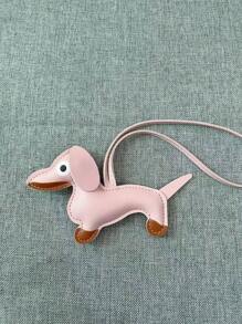 1pc Cute Dachshund Charm Pendant Accessory, Faux Leather Sausage Dog Bag Charm/Keychain, Korean INS Style Car Accessories School Cartoon