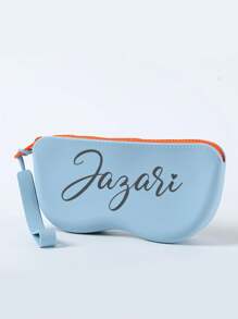 1pc Can Customize Silicone Glasses Case Personalized Customized Text, Soft Protection Glasses Bag Bag For Storage, Convenient Travel, Shock-Proof, Suitable For Glasses And Dust Silicone Zipper Glasses Bag Storage Bag Waterproof Bag Multi-Purpose