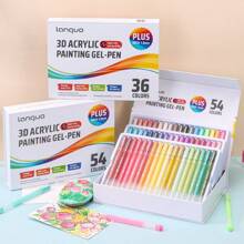 24/36/54/72 Color Highly Attractive Flash Special Effect Painting Pen Set, DIY Fluorescent Pen Color Painting Pen Set, Large Ink Volume, 1mm Ballpoint Pen Tip, Painting Graffiti Handbook Writing Stackable Color, Used For Painting Graffiti Outline Coloring Manual Decoration Greeting Card Writing, Suitable For Daily Gift Giving, Back To School Season