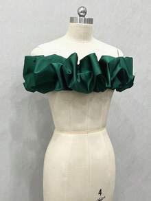 One White Satin Strapless Bridal Accessory Shawl With Adjustable Back For Wedding Dress Valentine's Day Valentines Fall Clothes For Women - Multicolor - View 23