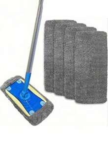 1/5/10/20件套可重复使用绿色拖把替换垫，平板拖把布，可水洗替换拖把布，高吸尘率和吸水性，干湿两用，易于清洁，清洁