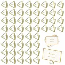 10 个三角形座位卡夹、婚礼桌号夹、婚礼桌卡夹、迷你名片夹、座位卡夹、照片夹架，适用于中心装饰、周年纪念派对。 - 彩色 - 查看 1