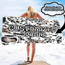 Personalized Beach Towel With Customized Text - Fashionable Design, Quick-Dry And Highly Absorbent, Perfect For Beach, Pool, Camping And Travel - Ideal Gift For Valentine's Day, Birthday, Father's Day And Mother's Day, Beach Essential | Personalized Gift | Fast Drying Fabric Bathroom Decor Summer Beach Essentials - Multicolor - View 6