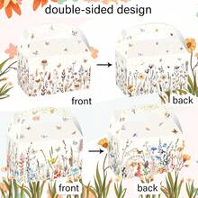 LaVenty 野花主题礼品袋糖果礼品袋适用于鲜花新娘送礼会性别揭晓生日婚礼派对配饰 - 彩色 - 查看 9