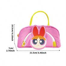 Miniso The Powerpuff Girls Series Cute Cartoon Front Opening Handbag Pencil Case, Multifunctional Large Capacity, Essential For Learning, Easy To Carry,Pencil Pouch,School Bag