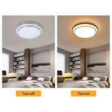 LED Ceiling Light Dimmable Round Ceiling Lamp Fixtures W/ Remote Control 6000K - 暖白色 - 查看 7