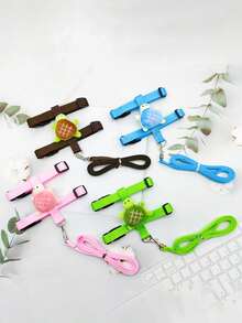 Adjustable Rabbit Harness And Leash, Bunny Leash And Harness Set For Walking Running Hiking Camping Outdoor,Rabbit Vest Harness And Leash Set Adjustable Soft Bunny Harness For Bunny Rabbit Kitten Small Animal Walking - Multicolor - View 9