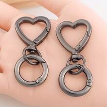 10pcs Zinc Alloy Heart Shape Keyring Clip - Snap Design For Wristbands, Card Holders And Picture Keyrings - Durable Metal Construction, Wristband Accessory | Fashion Keychain | Zinc Alloy Metal - Multicolor - View 11