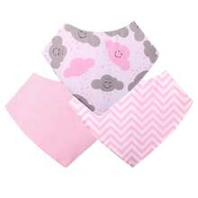 Bandana Bib Kit 03 Pieces For Baby Feeding - Nube rosa - Ver 1