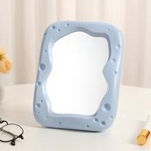 1 Peça Espelho de Maquiagem Minimalista Assimétrico em Formato de Queijo, Espelho de Toucador Grande para Dormitório de Estudante