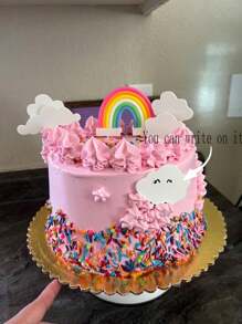 Geburtstag Acryl Kuchentoppersets, Weiße Wolken Kuchendekoration, 3D-Schaum Kuchentopperaufsätze für Geburtstagsfeier, Geburtstagskuchen Dekoration Topper, Party Dekoration Zubehör, moderne Grafik Buchstaben Kuchentop Dekoration Spiegel Goldacryl Multifunktions Kuchendekoration Topper, für Geburtstagsfeier Dekorationsideen, perfekter Andenken für Ihre Familie und Freunde, Eröffnungsfeier, Partyzubehör