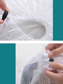 1pc Coarse Mesh Laundry Bag With Drawstring Closure For Lingerie And Bra Washing Dress Pants Shoes Jeans Boots Skirt