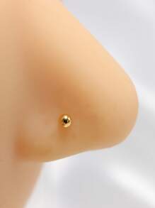 1 pieza Anillo de nariz de plata de ley 925 en forma de L con Top de bola de 3mm, joyería para perforación de la nariz adecuada para mujeres y hombres