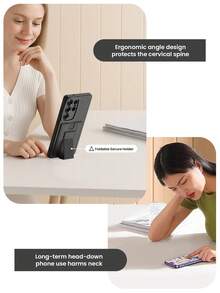 1 Piece Casing Android Card Holder Phone Case, Phone Card Holder Case Waterproof Shockproof Anti-Fall Scratch Resistant - Black - View 2