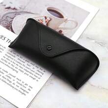 Portable PU Leather Lightweight Protective Eyeglasses Case, Flexible Sunglasses Bag Suitable For Women And Men, Horizontal Style, Solid Color For All Seasons - Multicolor - View 10