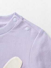 mini bala Kids' Breathable Lightweight Short Sleeve T-Shirt, New Summer Design, Moisture-Wicking - Pink Purple - View 8