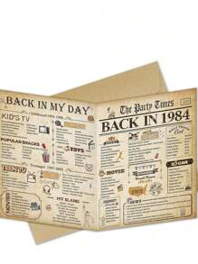 1 Tarjeta de cumpleaños para hombres y mujeres, 16°, 18°, 21°, 30°, 40°, 50°, 60°, 70°, 80°, 90° cumpleaños, decoración de cumpleaños divertida, tarjeta de cumpleaños nostálgica con el año de nacimiento, mejor regalo para abuelos, esposo, esposa, mamá, papá, hija (sin sobre)