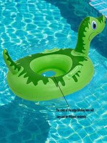 1pc Kids Inflatable Swim Pool Seat With Armrests, Cute Floating Seat Ring Swim Circle For Children Bathtub, Dinosaur Design, Underarm Floating Circle For Summer Swimming