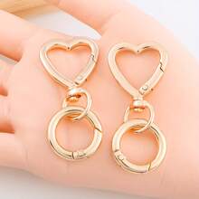 10pcs Zinc Alloy Heart Shape Keyring Clip - Snap Design For Wristbands, Card Holders And Picture Keyrings - Durable Metal Construction, Wristband Accessory | Fashion Keychain | Zinc Alloy Metal - Multicolor - View 8