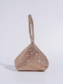 Ví cầm tay dự tiệc mini có họa tiết kim cương, túi xách thanh lịch cho tiệc cocktail, ví đựng son môi thời trang tinh tế cho nữ, túi xách đa năng và nhỏ gọn - Rượu sâm banh - Xem 3