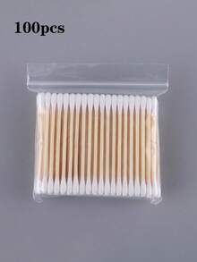 100/300/500/1000支雙頭木柄塗抹棒，軟頭一次性棉棒，適合敏感肌膚，適用於耳鼻清潔、彩妝擦拭與日常護理，多用途居家與戶外清潔美容配件 - 彩色 - 查看 8