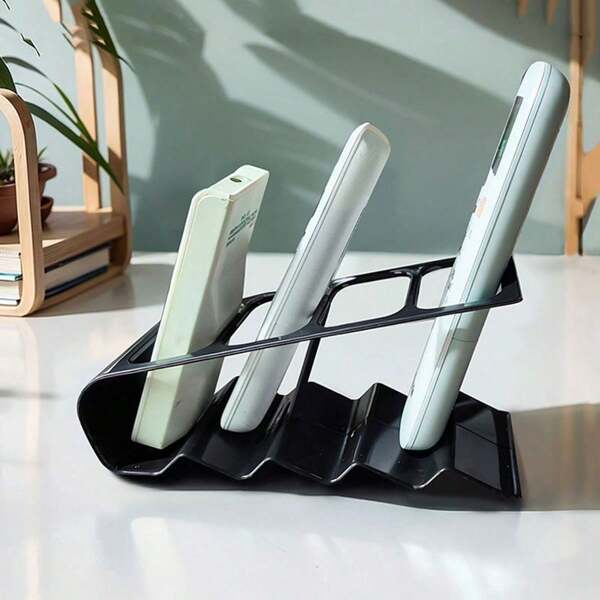 1pc Plastic Remote Control Holder, Desktop Storage Rack, Minimalist Remote Control Storage Rack For Home, Bedroom Living Room Office Dorm Accessories, Home Organization And Storage Supplies