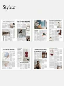 2Pcs/Set Ins Style Simple Newspaper,English Newspaper Photography Props Fashion Clothing Home Decor Food Photography Background Props,Perfect For Decorating Rooms And Bedrooms,Room Decor,Fall Decor