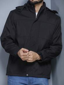 Autumn And Winter Solid Color Coat Warm And Fashionable - Negro - Ver 4