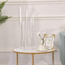 1pcs Elegant Clear Acrylic Candelabra Centerpieces,5-Arm Design With Shades, Perfect For Weddings Special Occasions, Durable, Lightweight, Fits 0.8" LED Candles (Candles Not Included),Candle Holders For  Party, Ceremony, Anniversary,Room Decor,Home Mother's Day Decoration - trong suốt - Xem 7