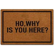 Funny Front Door Mat Ho Why Is You Here Love And Hip Hop Rubber Non Slip Backing Funny Doormat For Outdoor/Indoor Uses, Low-Profile Rug Mats For Entry 24"(W) X 16"(L) - mặc định - Xem 4