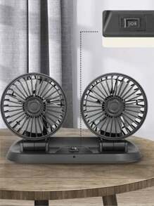 Ventilador Dual Portátil Verde 28820 Vehículo Gira 360º Ventilador De Aire De Refrigeración - Multicolor - Ver 6