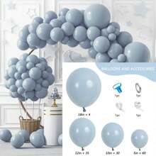 129 Stücke pastellblaue Ballons in verschiedenen Größen 18 12 10 5 Zoll für Girlanden und Bögen, hellblaue Ballons für Geburtstag, Baby-Dusche, Geschlechteroffenbarung, Ostern, Hochzeit, Party-Dekoration, Sommer-Geschenke, Stranddekor, Einschulung, Schul-Bedarf, Raumdekoration