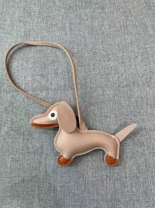 1pc Cute Dachshund Charm Pendant Accessory, Faux Leather Sausage Dog Bag Charm/Keychain, Korean INS Style Car Accessories School Cartoon