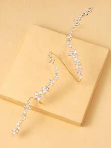1pc Fashionable Rhinestone Finger Chain Bracelet, Simple & Versatile For Women