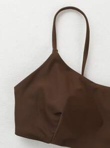 Sexy Solid Color Spaghetti Strap Open Back Bikini Swimsuit