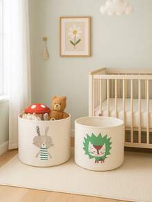 1 件毛毡布大容量玩具收纳箱、可折叠洗衣篮