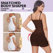 Women Strapless Body Shaper Bodysuit Shorts Tummy Control Slimming Underwear Shapewear With Removable Strap - Brown - View 5