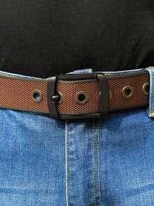 1 pièce Ceinture décontractée unisexe réversible à double face en polyester (polyamide) nylon avec contraste de couleurs simple, toutes saisons