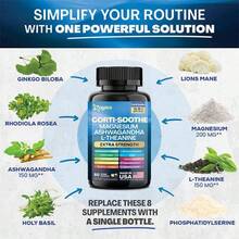 Abronikey 1 Bottle |  Zoyava Corti-Soothe | All-In-One Cortisol Support Supplement | Magnesium, Ashwagandha, L-Theanine & 10+ Powerful Ingredients | 60 Capsules | Made In USA - 1 瓶 - 查看 2